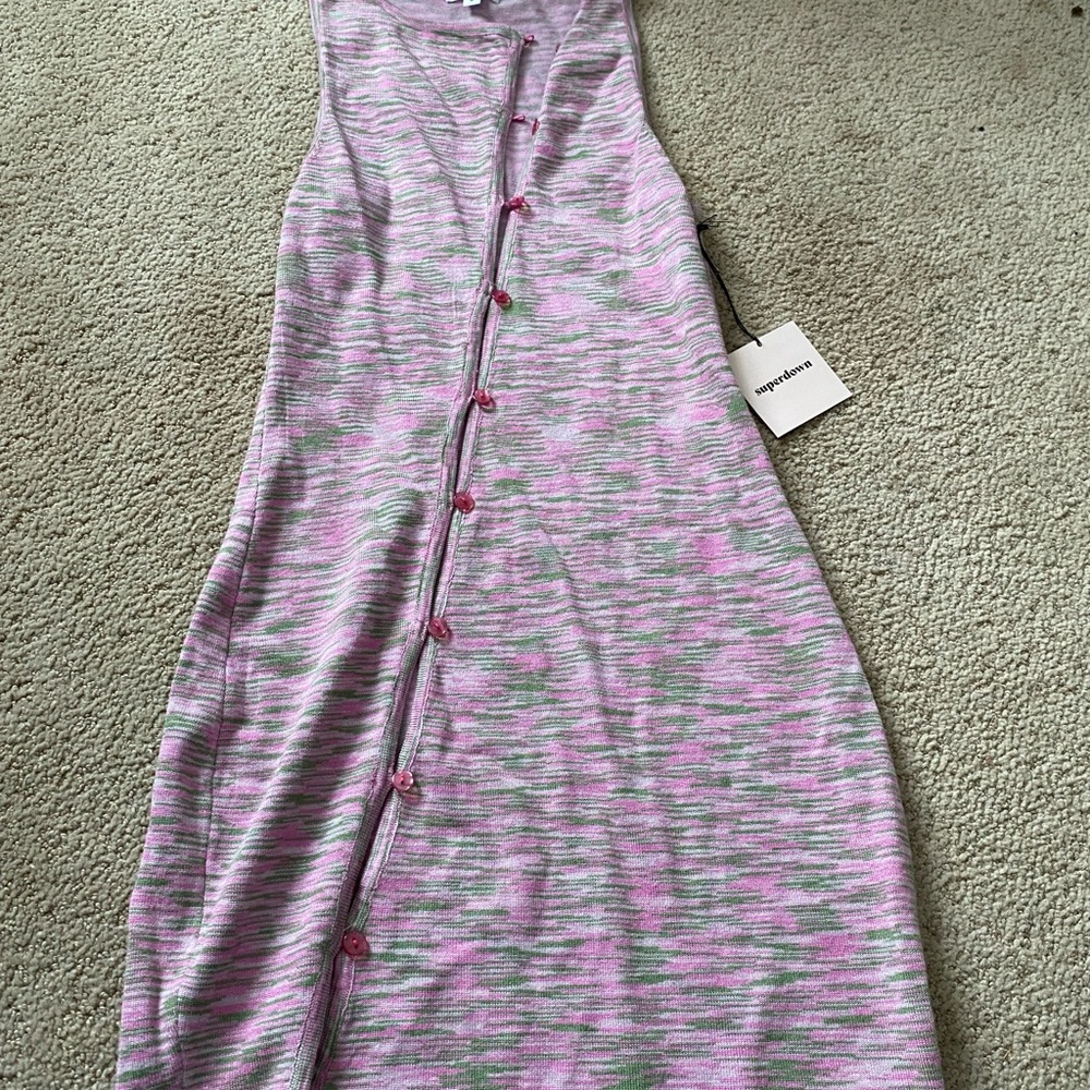 NWT Superdown Zariah Dress pink multi small - Picture 2 of 5